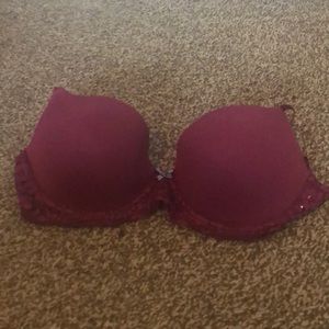 Maroon and Lace 34 C Bra